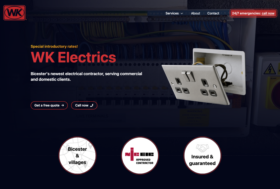 Client website screenshot